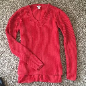 L.L. Bean red v neck sweater